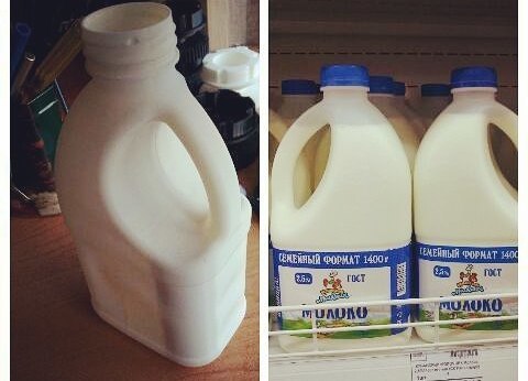 Прототип молочной бутылки для пищевой промышленности